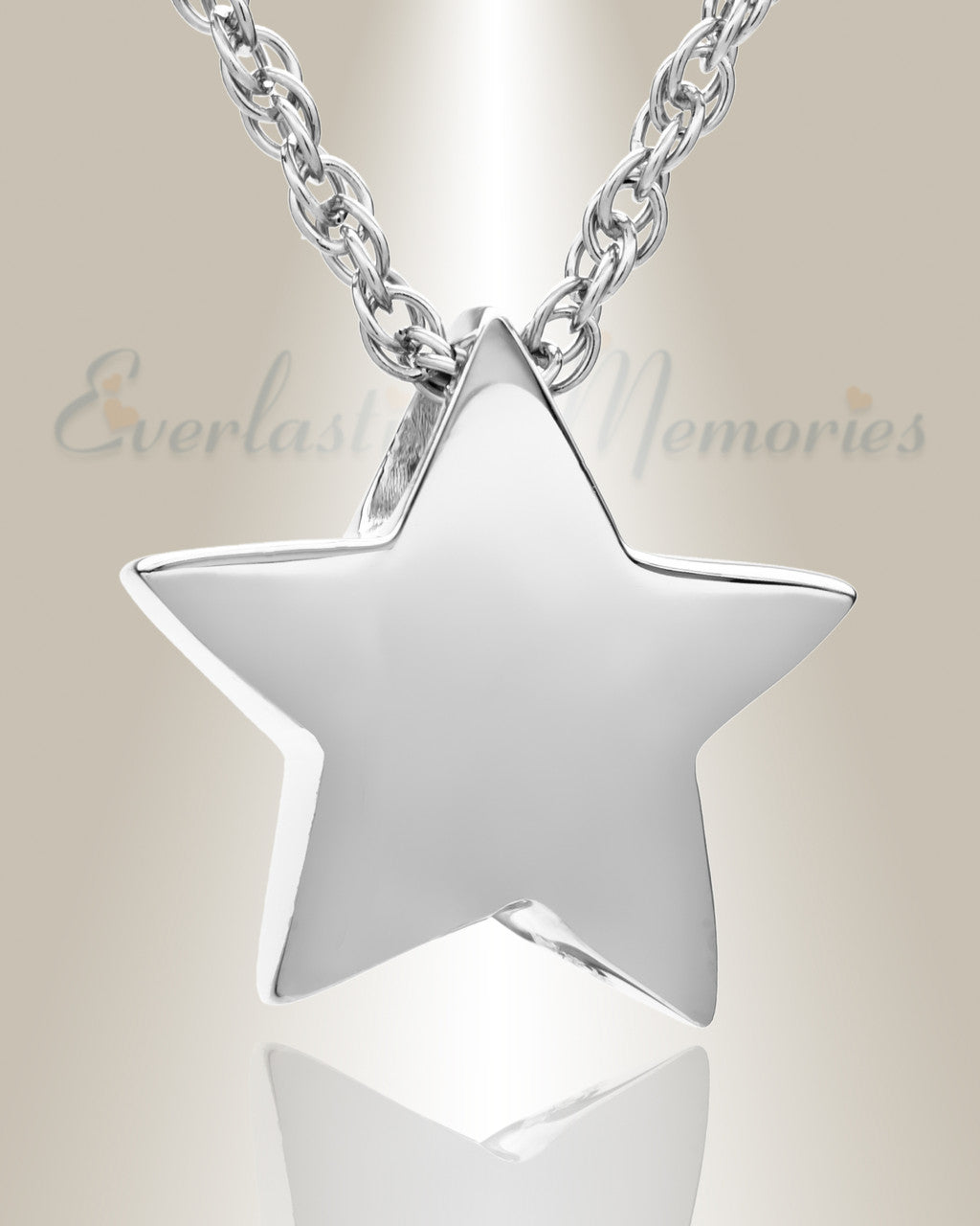 14K White Gold Sliding Star Cremation Urn Keepsake
