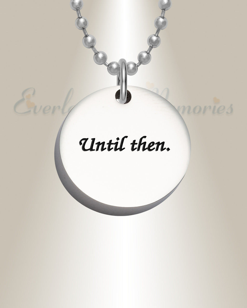 Small Thick Round Photo Engraved Stainless Keepsake