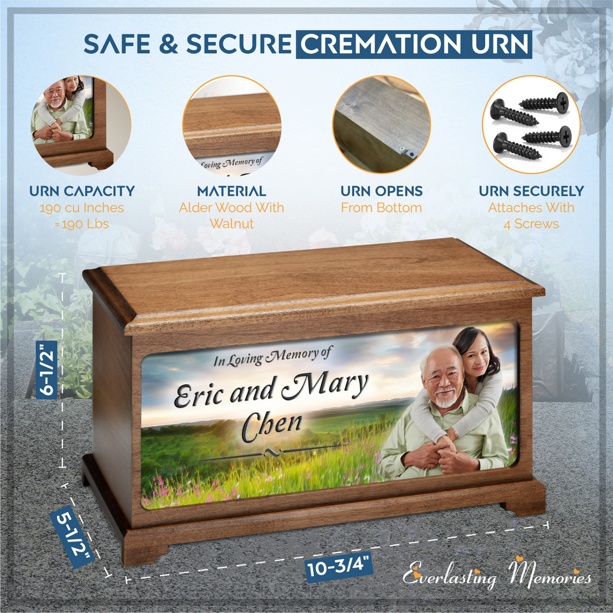 Summer Sunset Cremation Urn With Photo