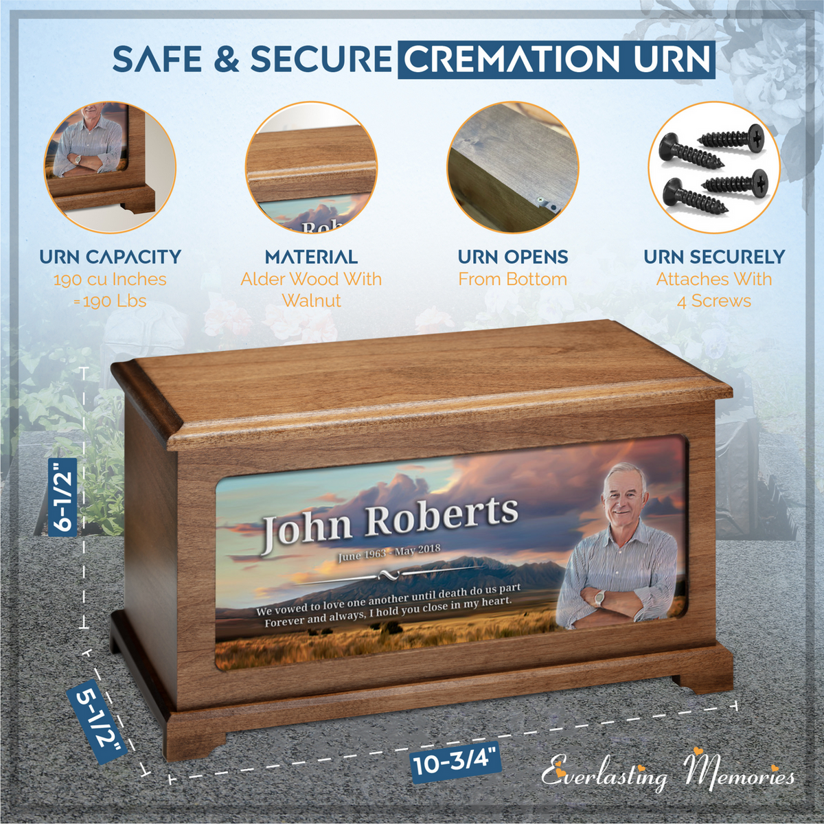 Rocky Mountains Picture Cremation Urn
