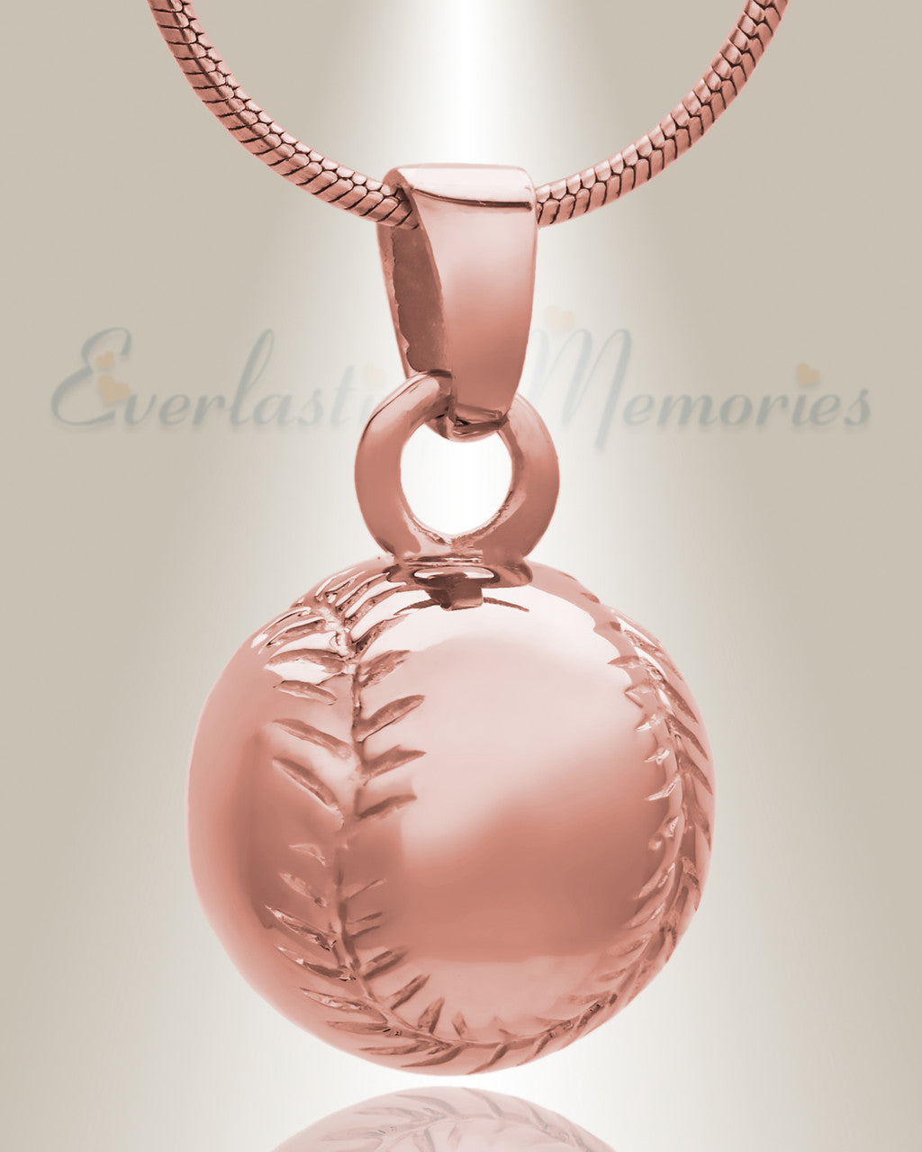 14K Rose Gold Gold Baseball Memorial Jewelry