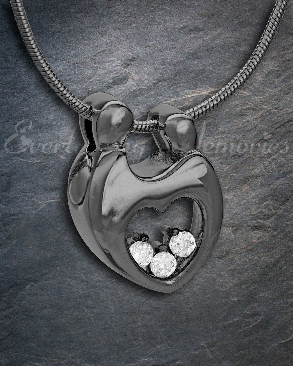 Black Plated Bound with Love Memorial Jewelry