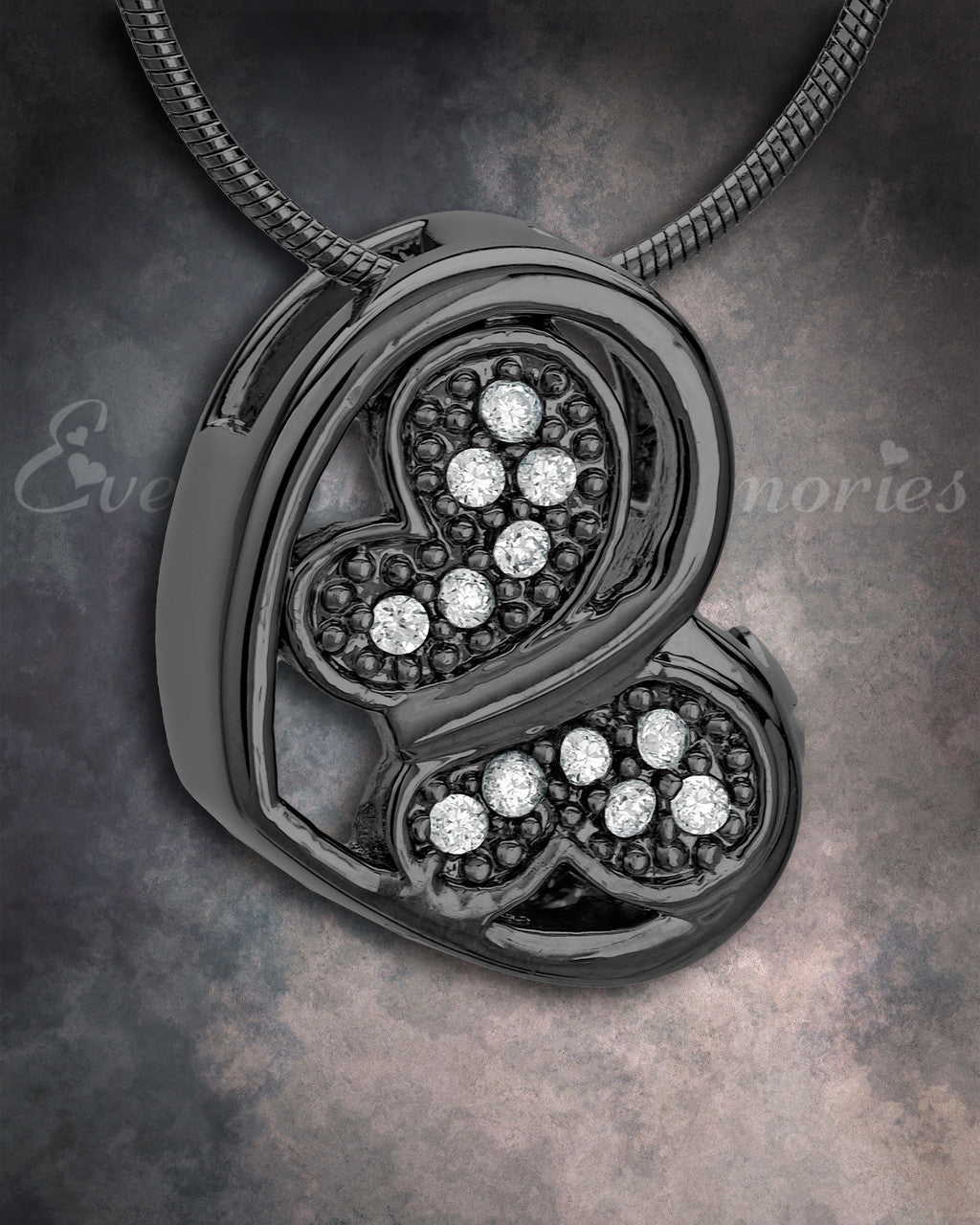 Black Spring Heart Cremation Jewelry