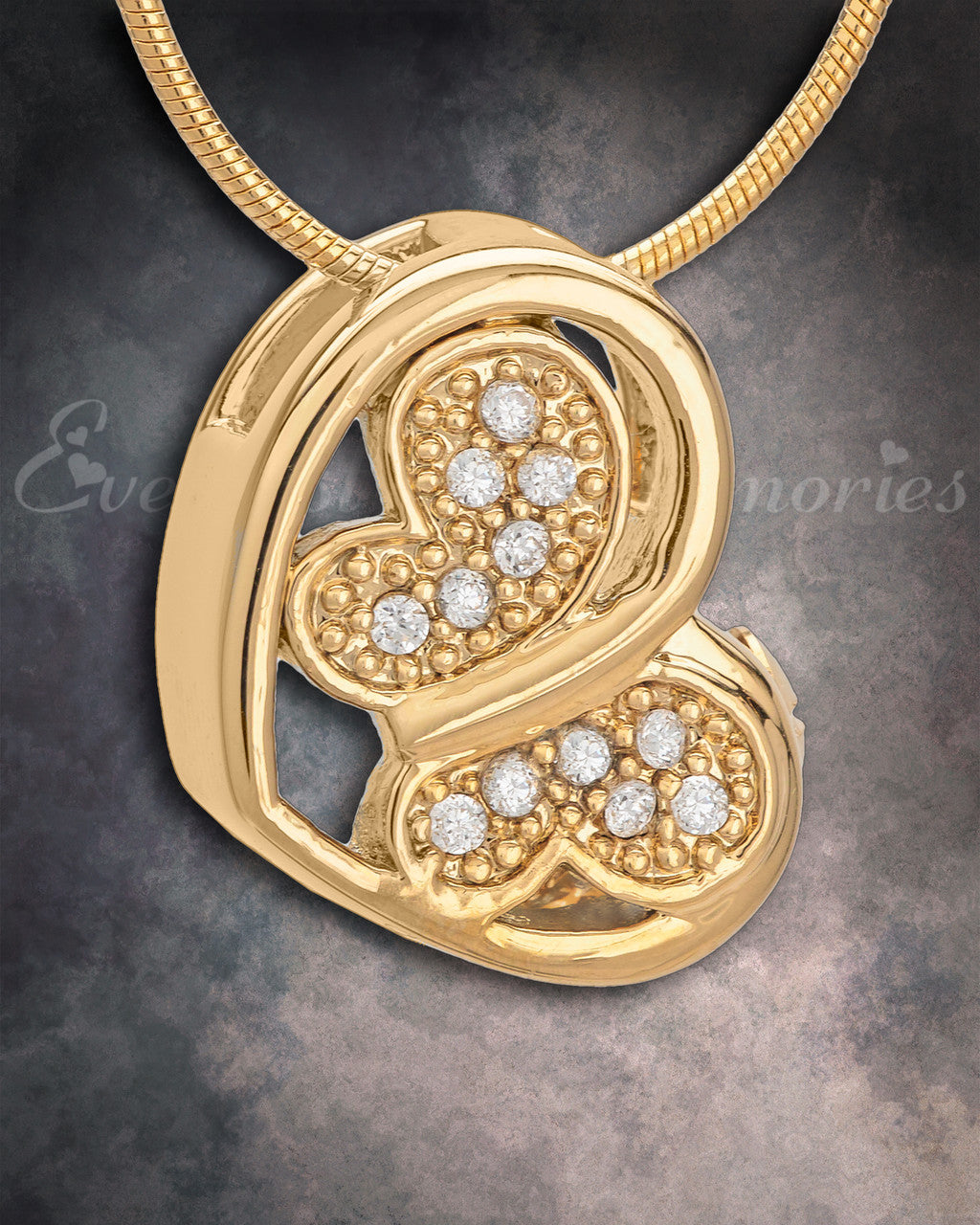 Gold Plated Spring Heart Cremation Jewelry