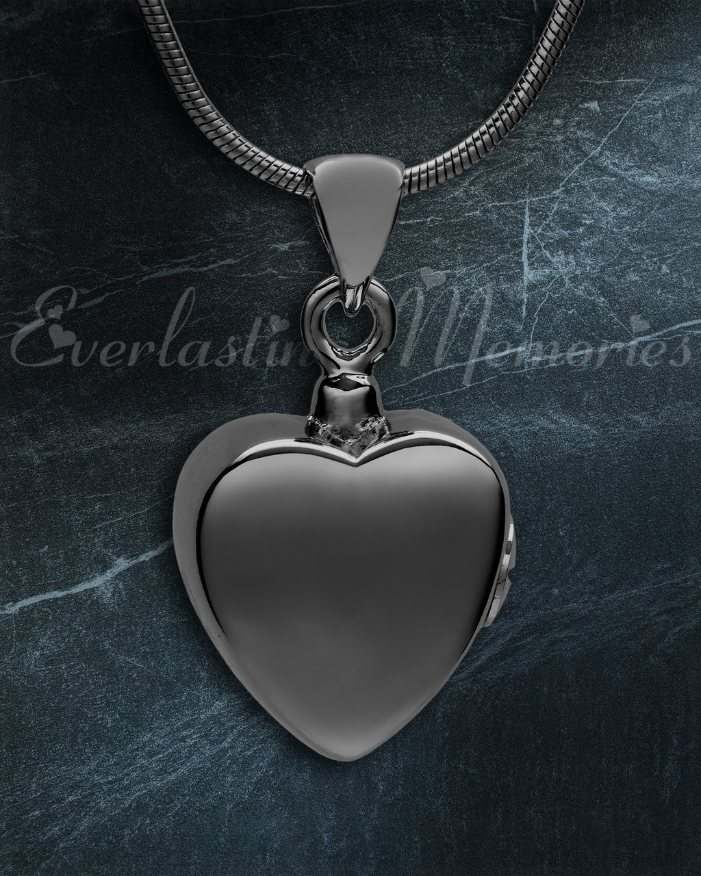 Black Simple Heart Cremation Jewelry
