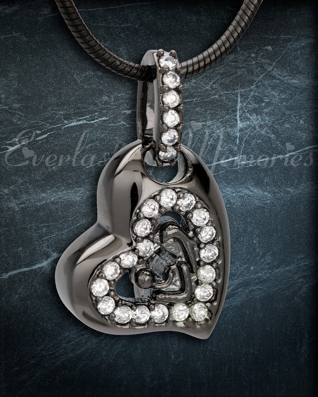 Black Cherish Cremation Jewelry