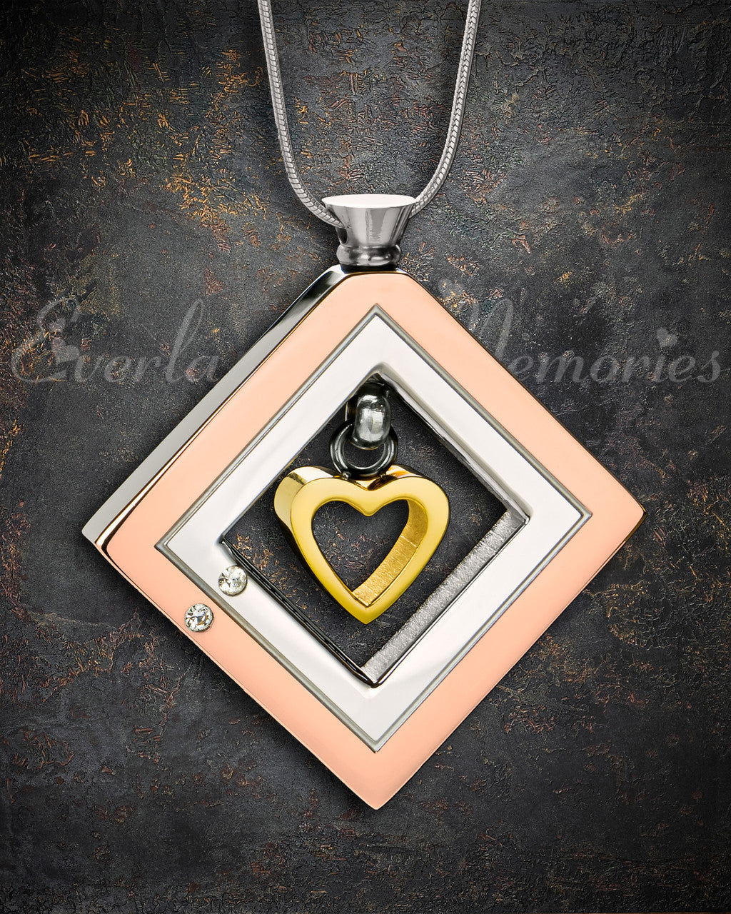 Enchanting Heart with Gold Plated Heart Urn Pendant