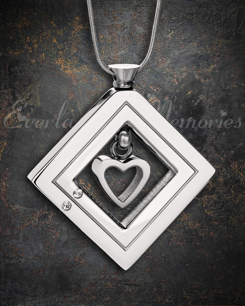 Silver Enchanting Heart Urn Pendant
