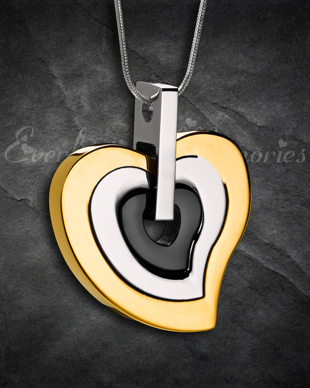 Gold and Stainless Sincere Heart Urn Pendant