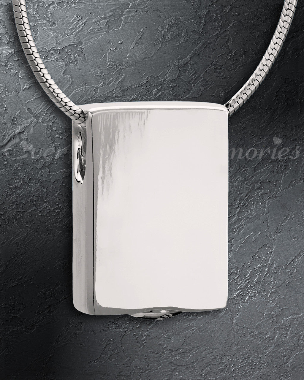 Silver Simple Rectangle Cremation Jewelry