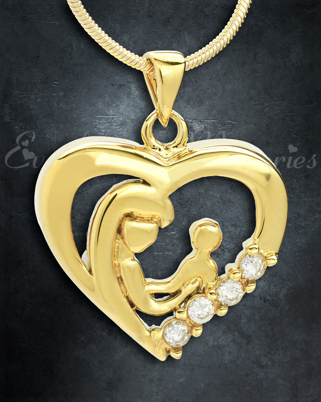 Gold Plated Nurturing Heart Memorial Jewelry