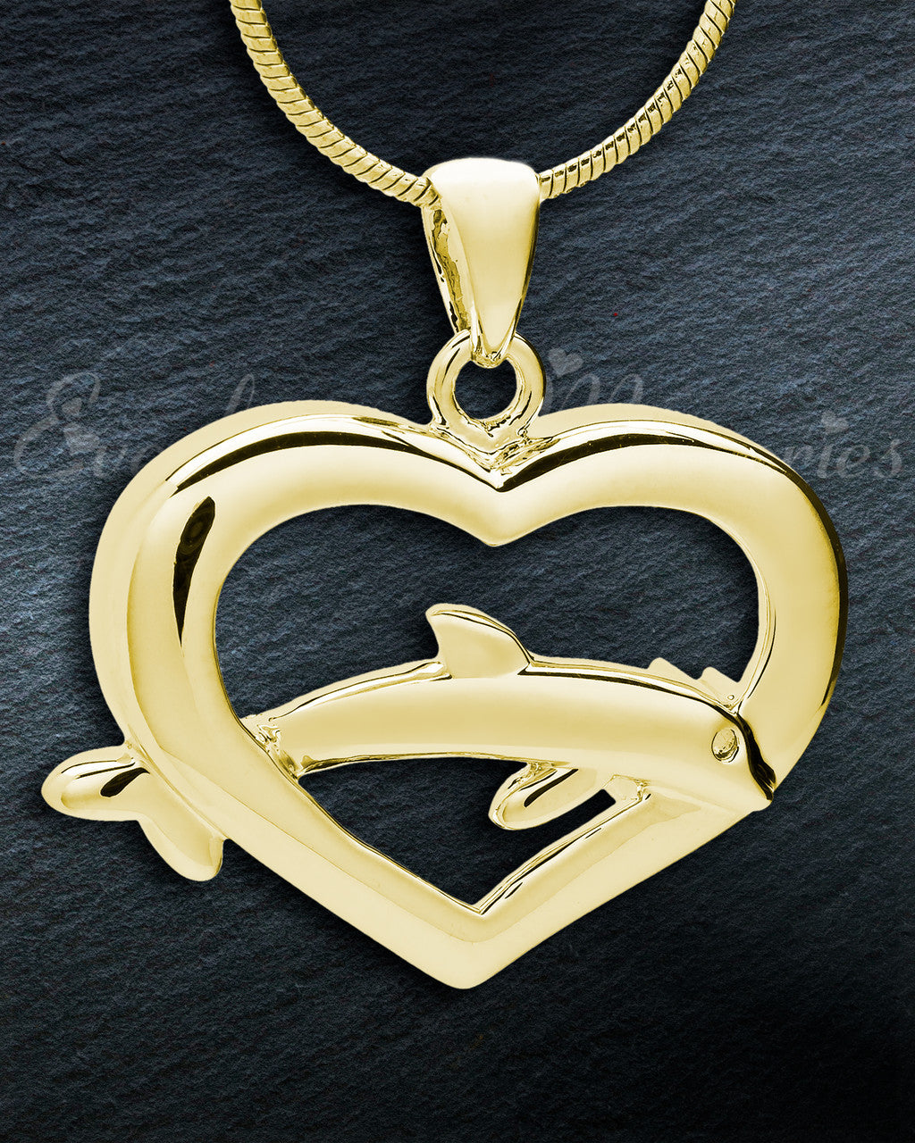 Gold Plated Dive Into My Heart Memorial Jewelry