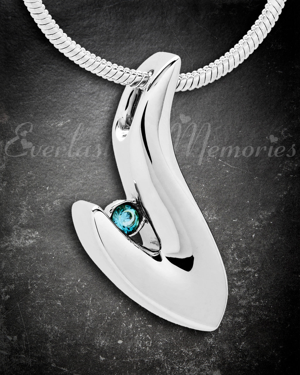Sterling Silver Solitary Memorial Jewelry