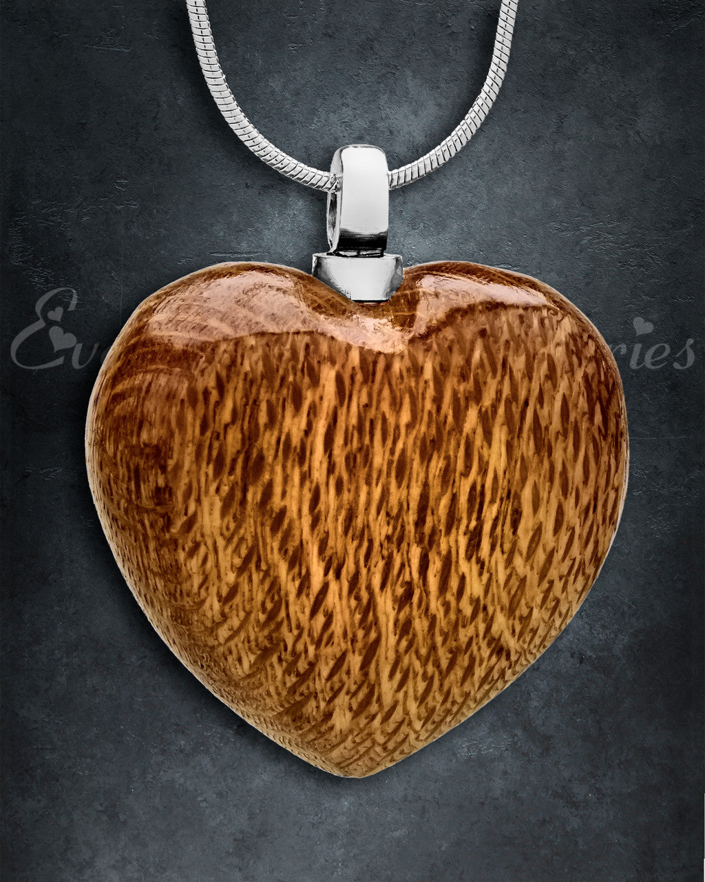 Forever Collection Light Wooden Heart Keepsake Jewelry