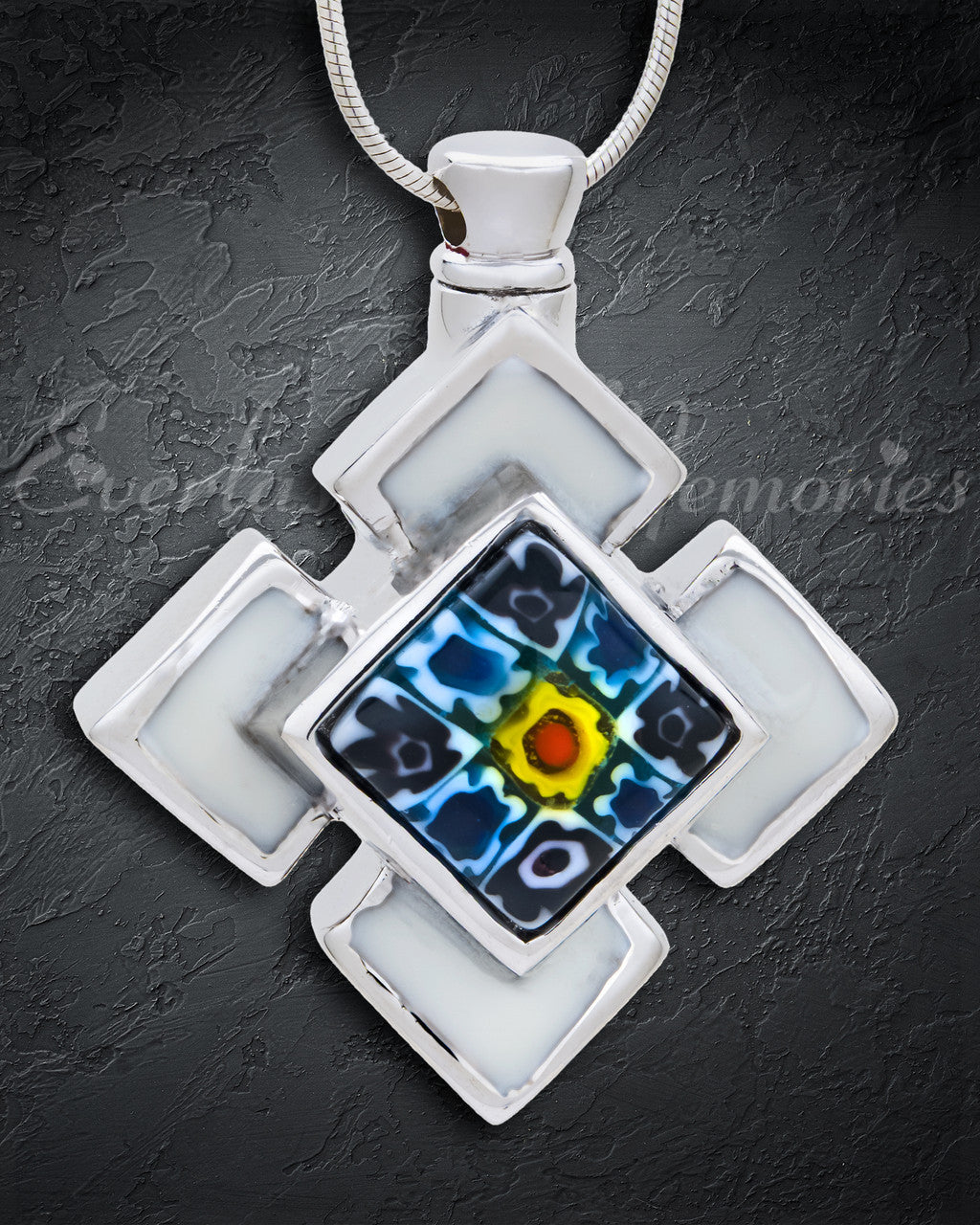 White Jazzy Cremation Jewelry