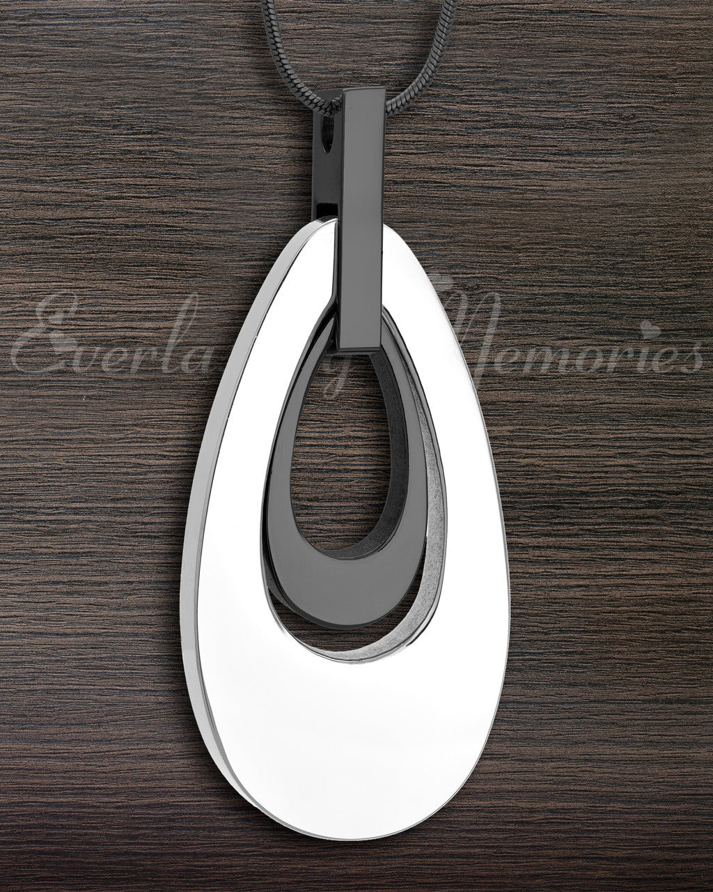 Silver and Black Drop of Hope Cremation Jewelry