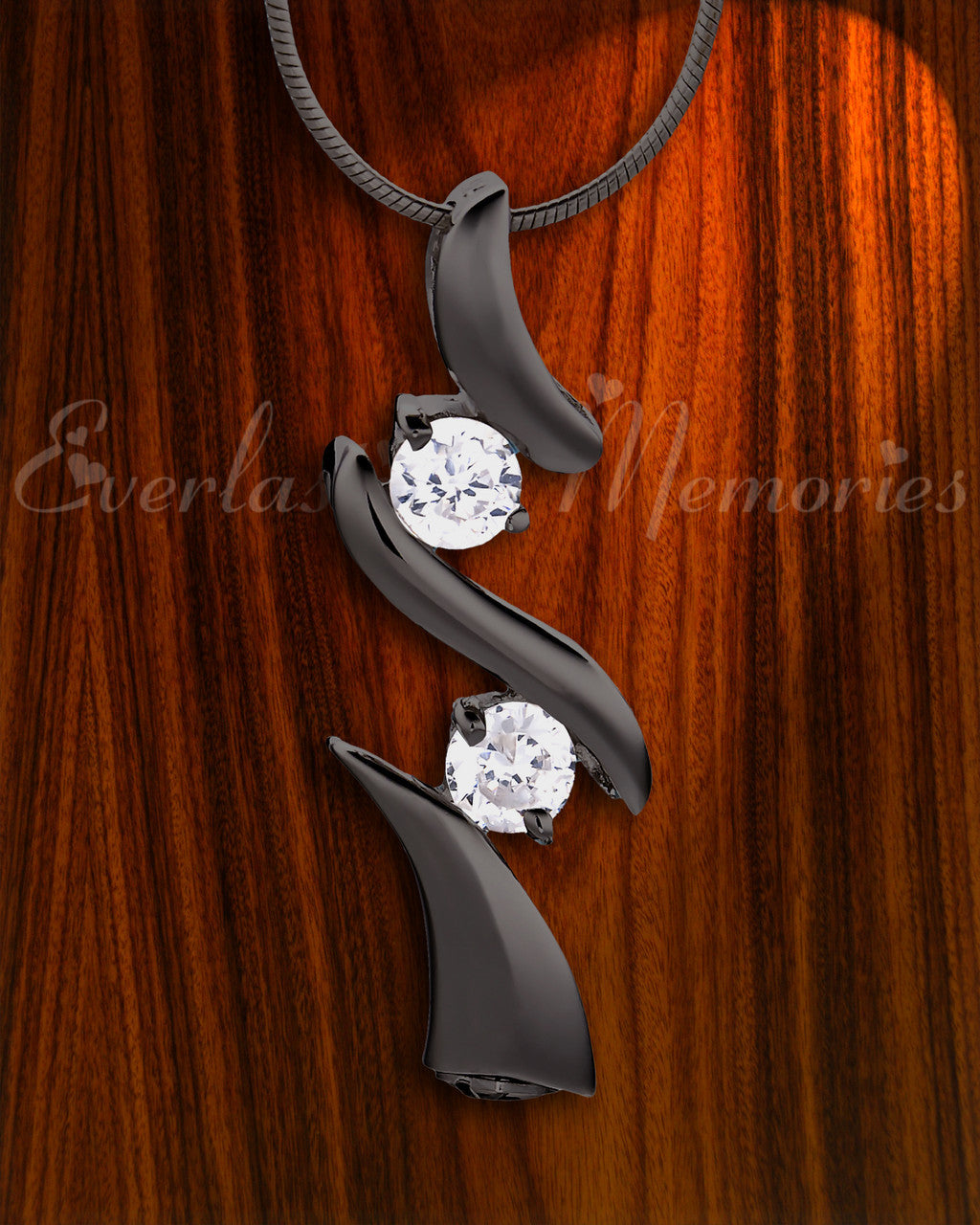 Black Blissful Moments Cremation Jewelry