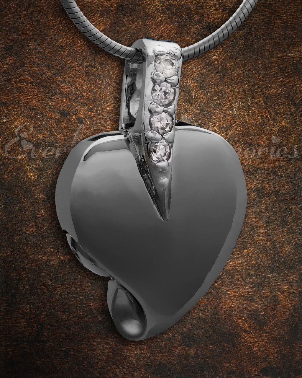 Black Heavenly Heart Cremation Jewelry