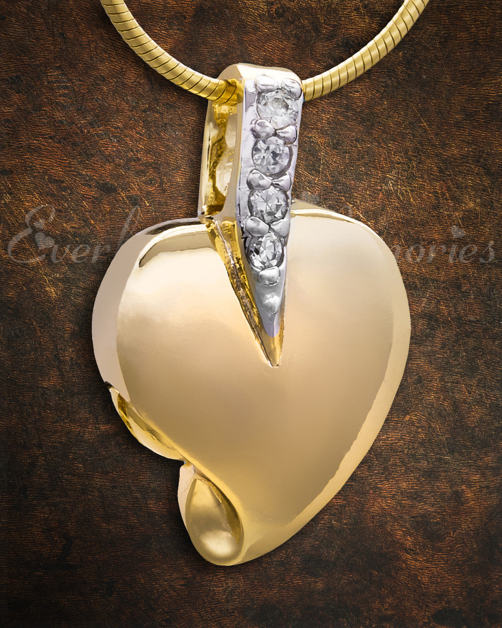 Gold Plated Heavenly Heart Cremation Jewelry