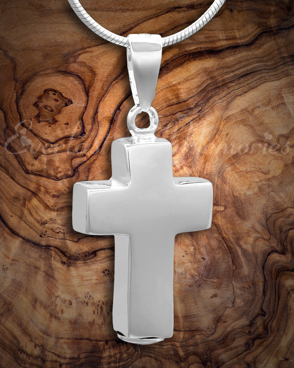 Silver Faithful Cross Cremation Jewelry