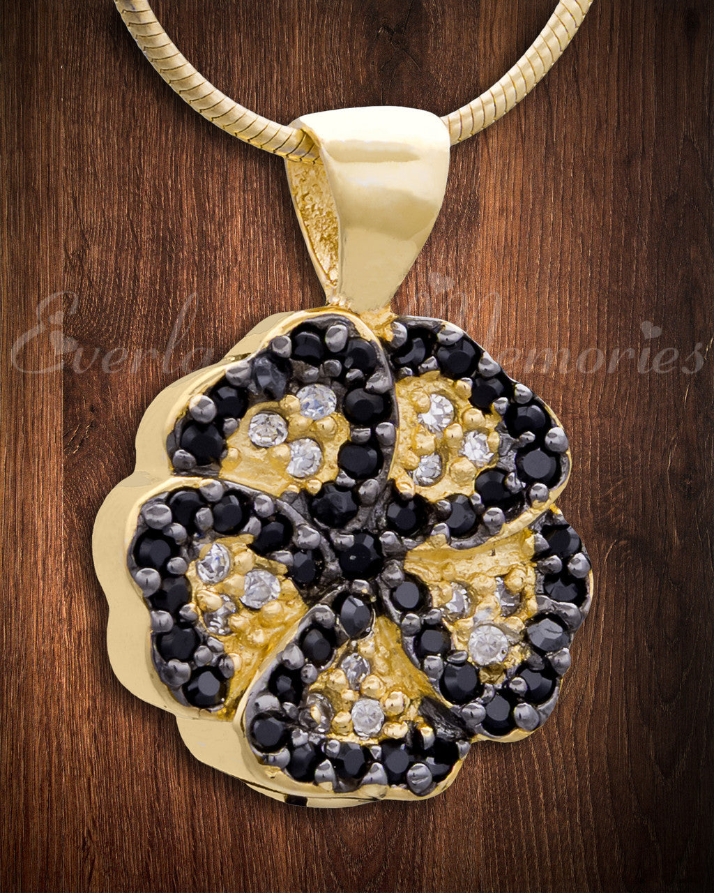 Gold Plated Pansy Cremation Jewelry