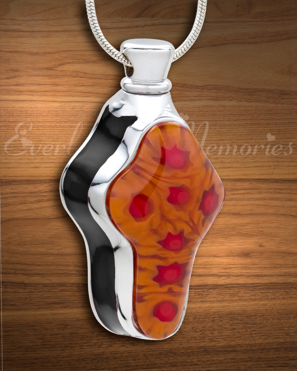 Black Reminiscent Red Cross Cremation Jewelry