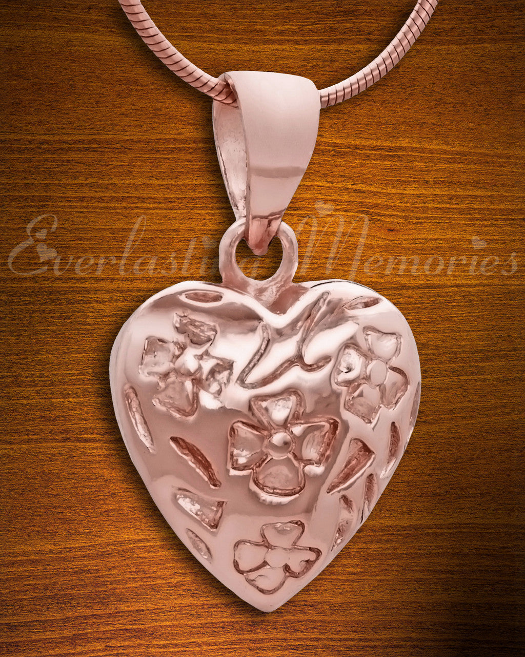 Rose Gold Gratitude Heart Cremation Jewelry