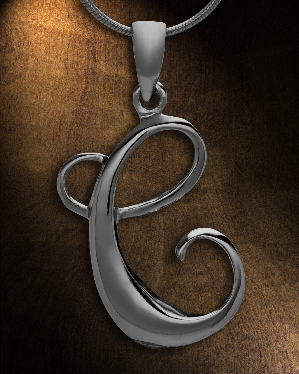 Black "C" Initial Cremation Jewelry