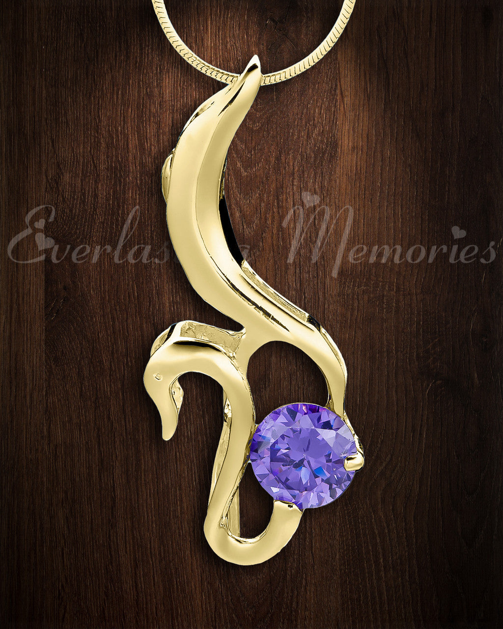 Gold Plated Simple Adoration Cremation Jewelry