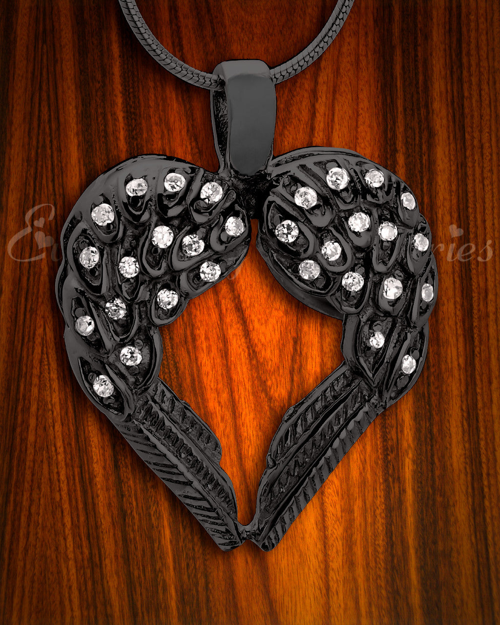 Black Wings of Hope Cremation Jewelry
