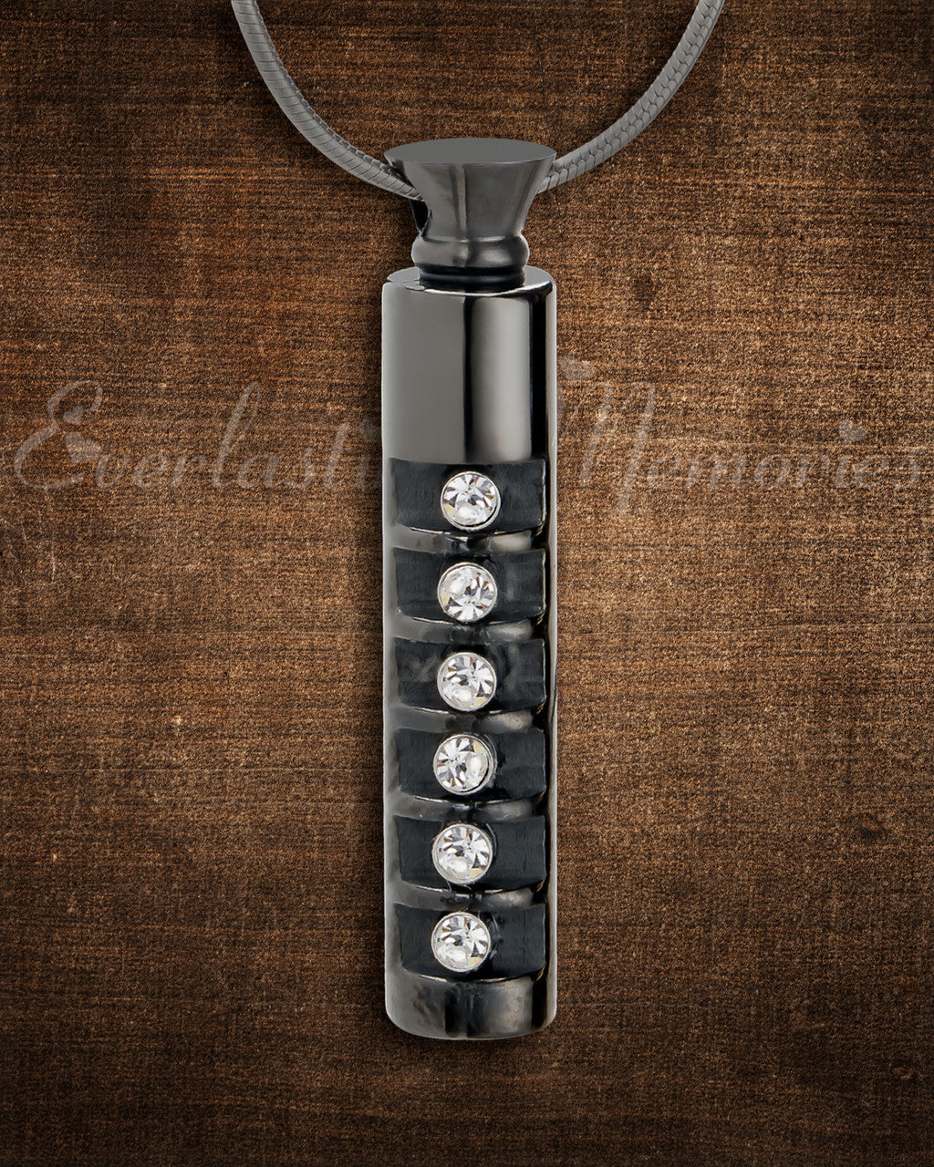 Black Marvel Cylinder Cremation Jewelry