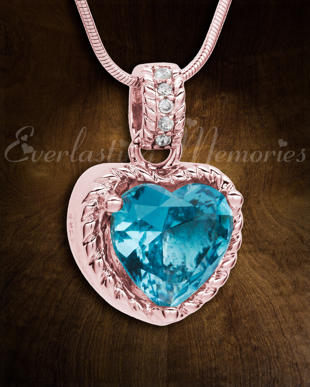 Rose Gold Sea of Hearts Cremation Jewelry