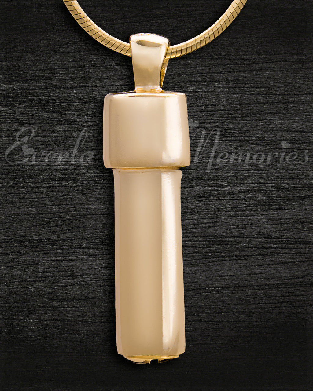 Gold Plated Simple Cylinder Cremation Jewelry