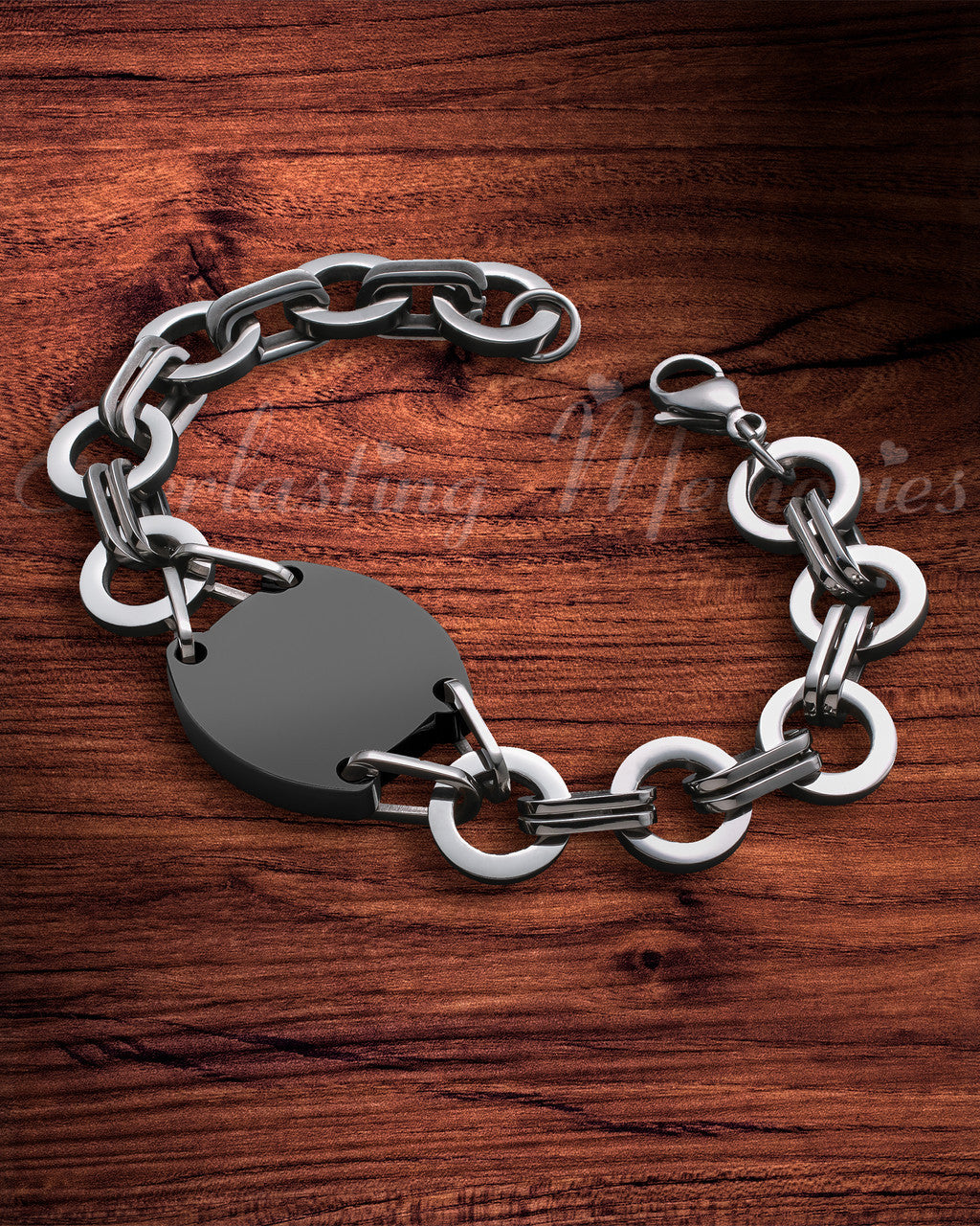 Stainless Black Plated Valiant Bracelet Cremation Jewelry