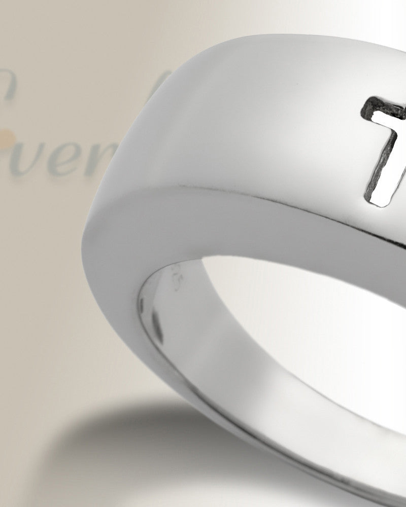 Men's Holy Silver Cross Ashes Ring