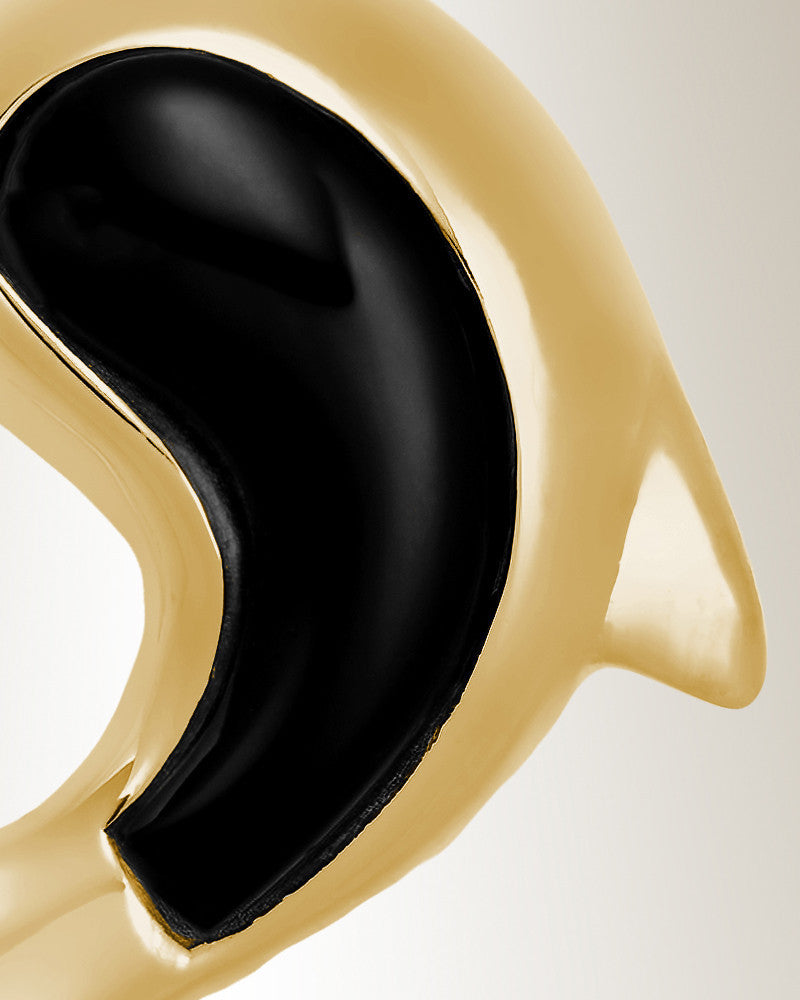 Gold Plated Onyx Dolphin Jewelry Urn