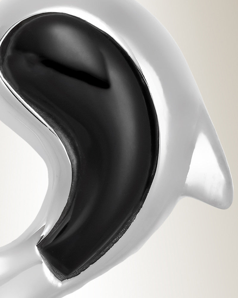 14k White Gold Onyx Dolphin Jewelry Urn