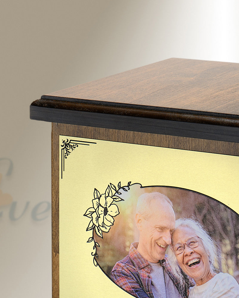 Couples Wood Photo Cremation Urn