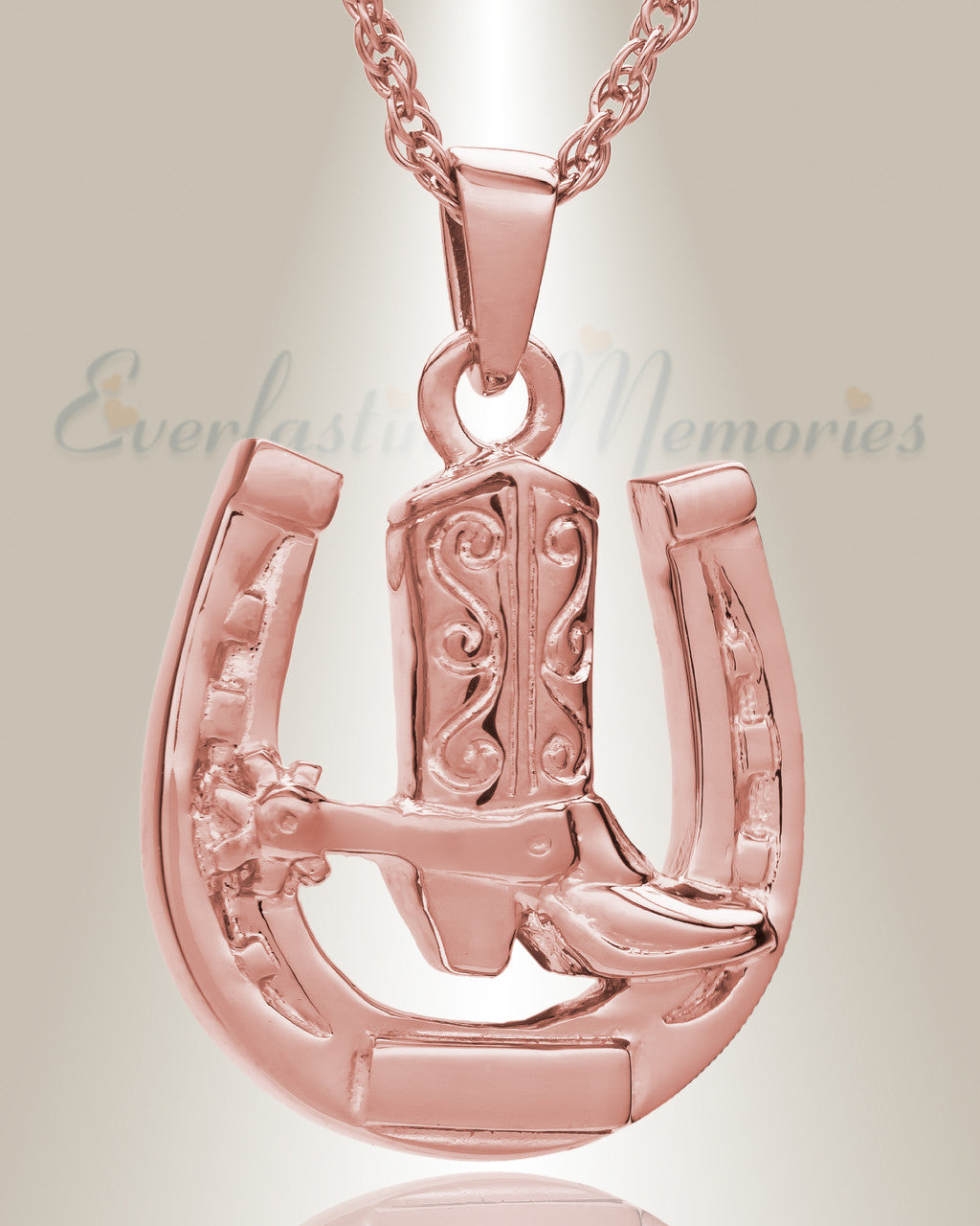 14K Rose Gold Giddy Up Cremation Keepsake