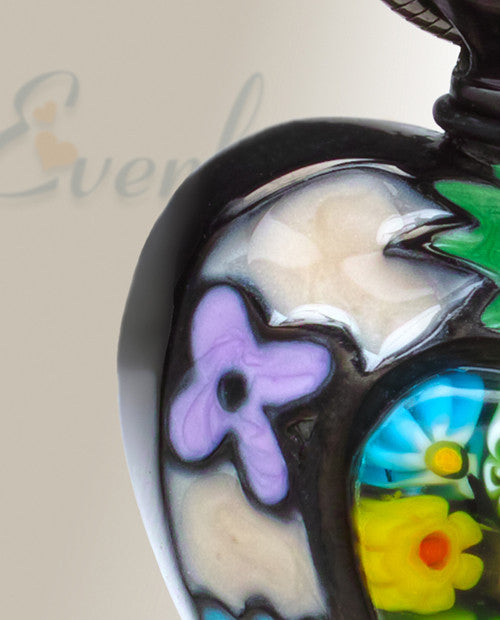 Black Lavish Heart Cremation Jewelry