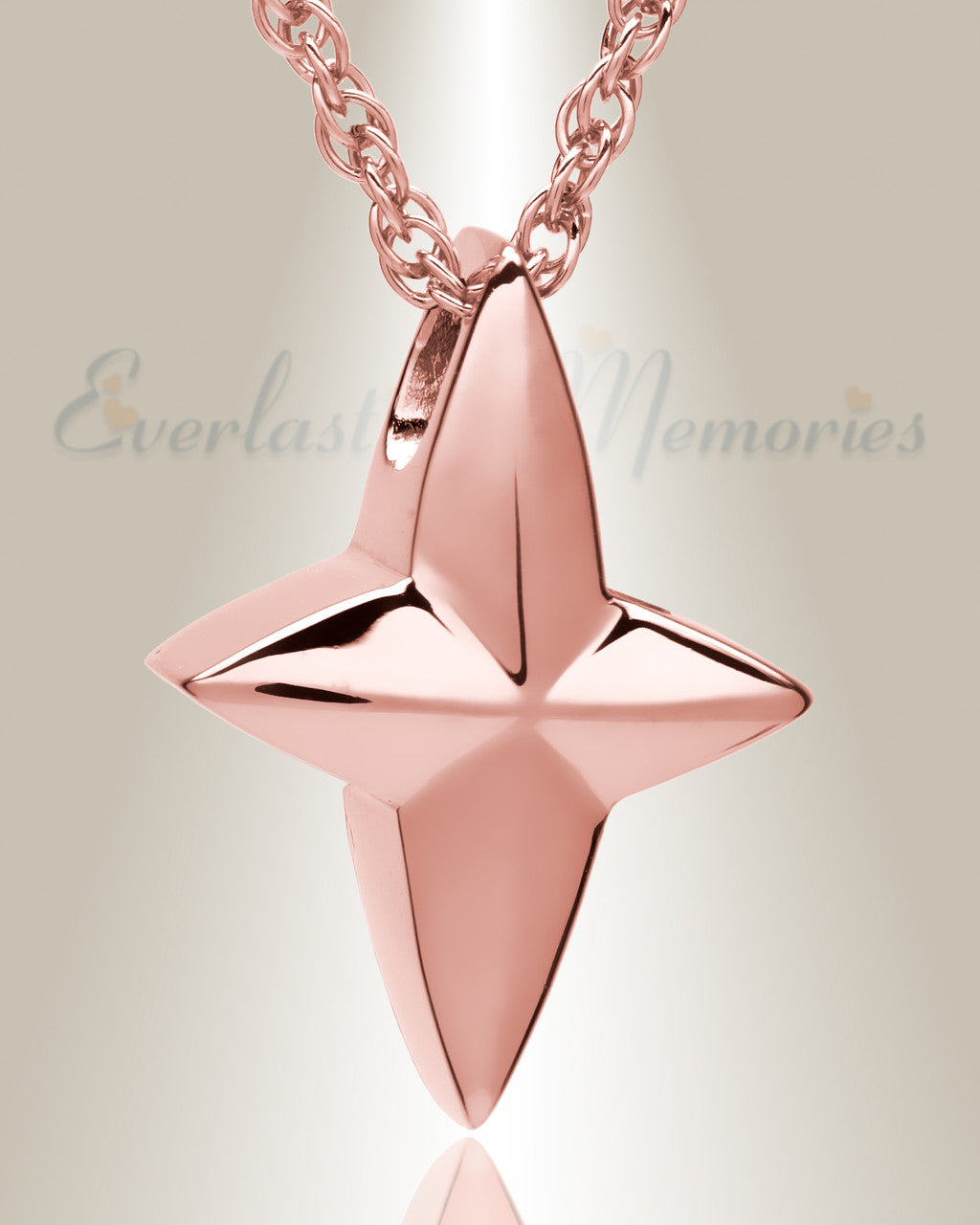 14K Rose Gold Ambitious Cross Jewelry Pendant