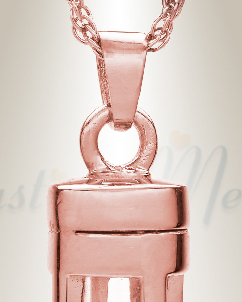 14K Rose Gold Dashing Cylinder Memorial Pendant