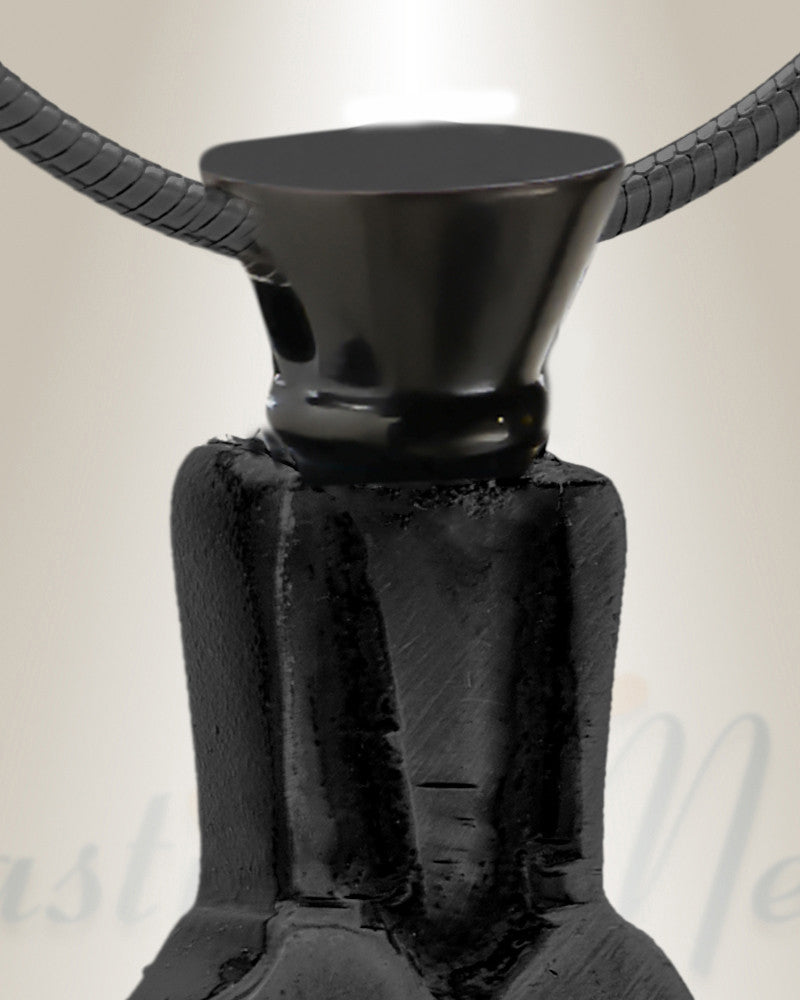 Stainless Black Cloaked Cross Memorial Pendant
