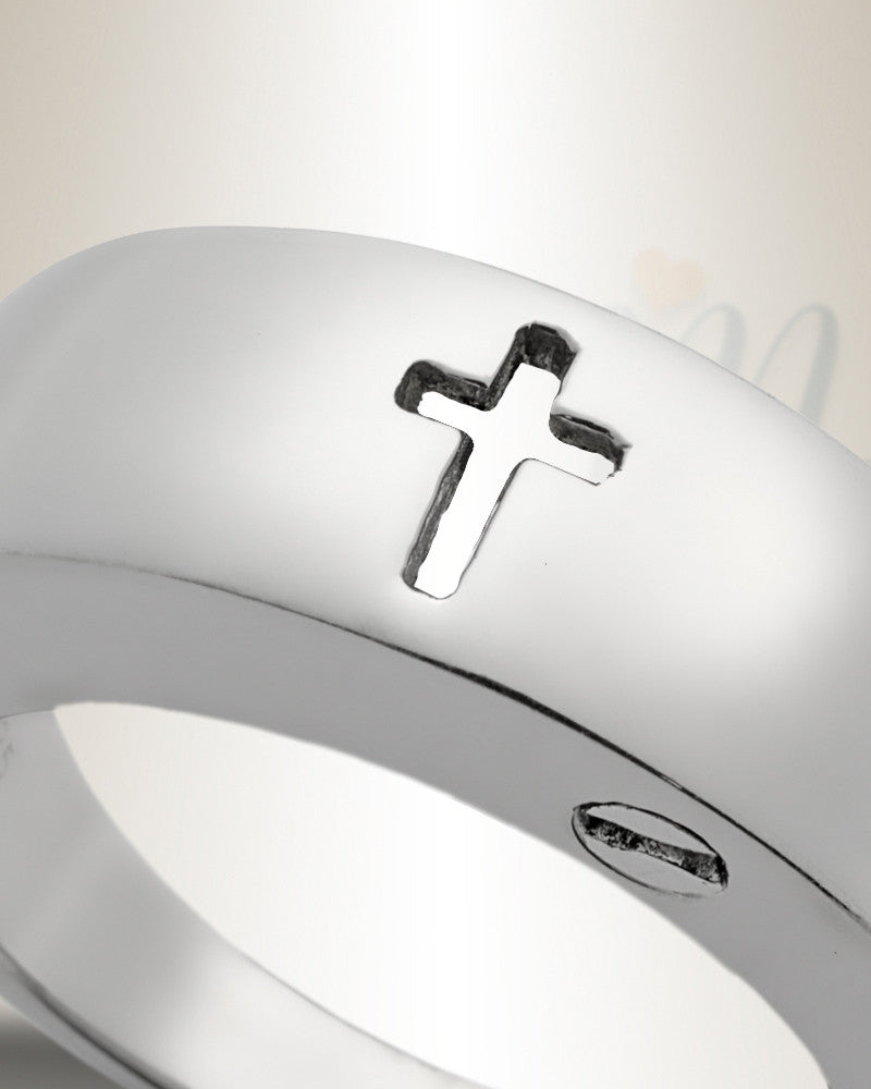 Women's Holy Silver Cross Ashes Ring