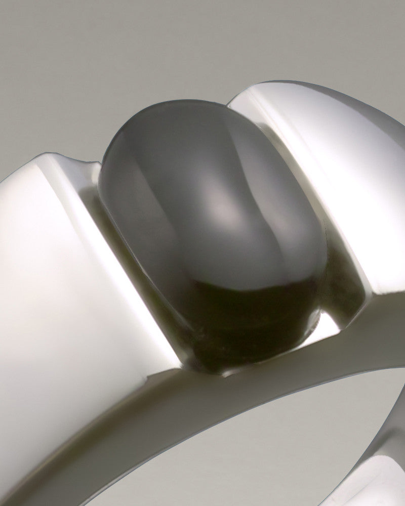 Men's 14k White Gold Simply Sable Ashes Ring