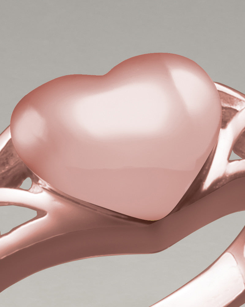 Women's 14K Rose Gold Caring Heart Ring Jewelry Urn