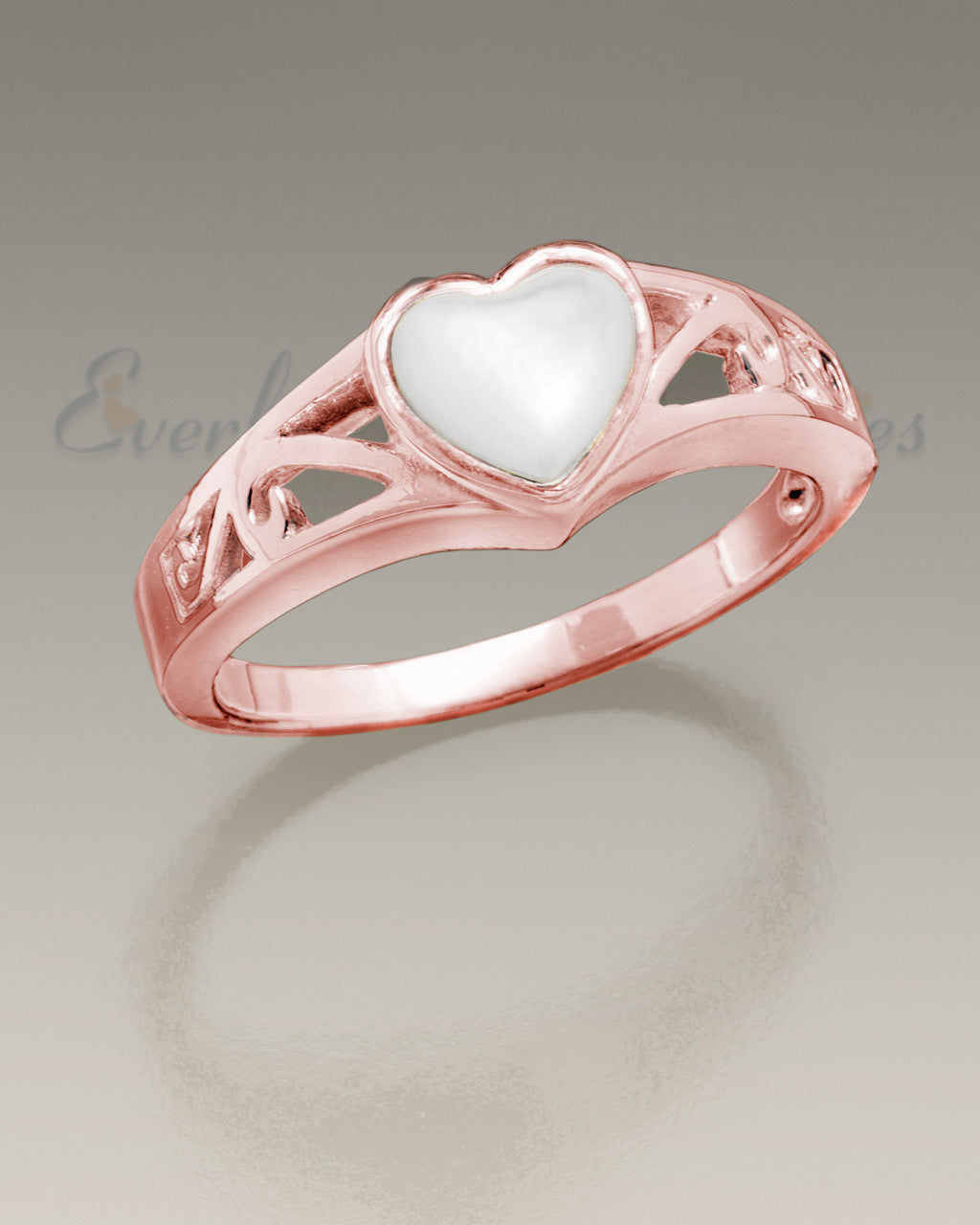 Women's 14K Rose Gold Mother of Pearl Cremation Ring