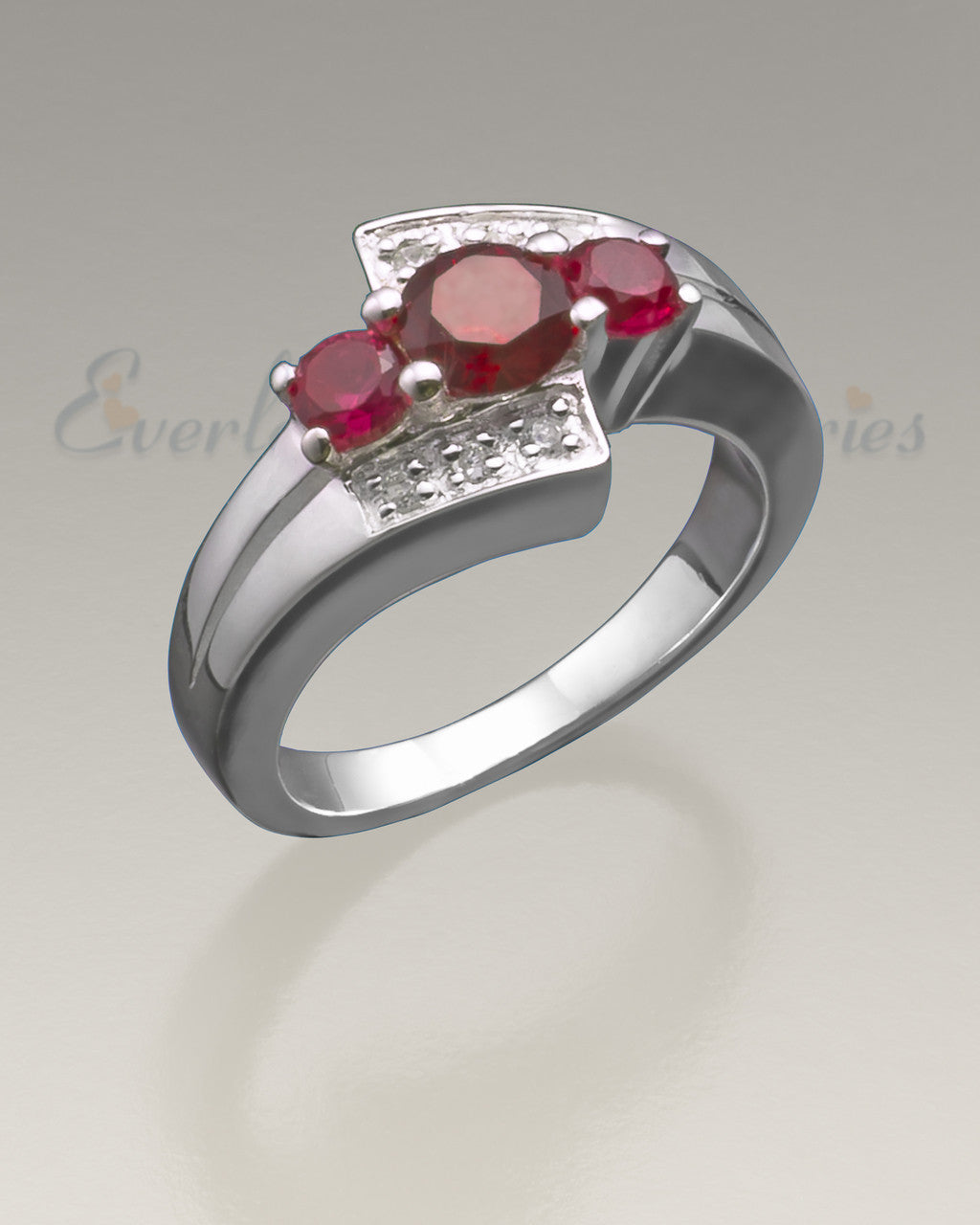 Women's White Gold Shimmer Cremation Ring