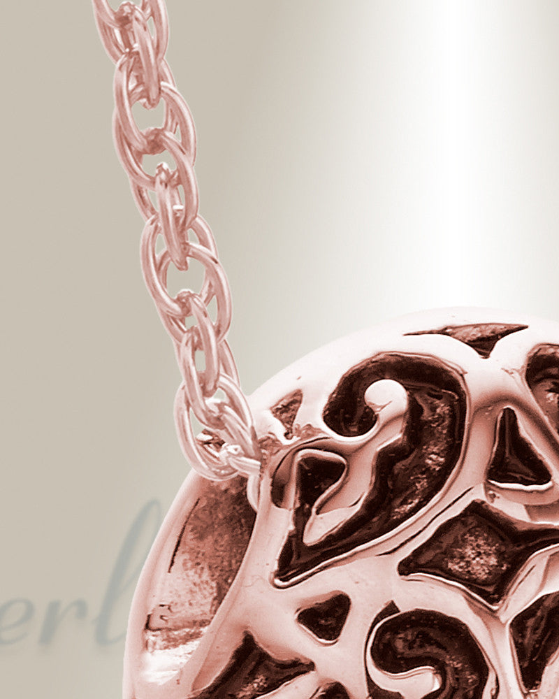 14K Rose Gold Tumbling Heart Pendant Keepsake