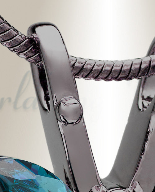 Black and Blue Jeweled Butterfly Memorial Jewelry